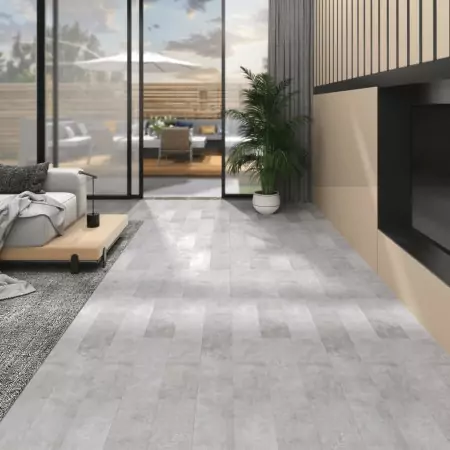 Listoni Pavimento PVC 5,02 m² 2 mm Autoadesivi Grigio Terra