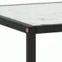 Tavolino da Salotto Nero con Vetro Marmo Bianco 100x50x35 cm