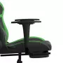 Sedia da Gaming Massaggio Poggiapiedi Nero e Verde Similpelle