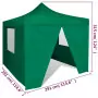 Tenda Pieghevole Verde 3 x 3 m con 4 Pareti