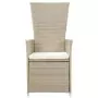 Sedie da Giardino Reclinabili 2 pz con Cuscini Polyrattan Beige