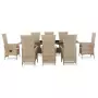 Set da Pranzo da Giardino 9 pz con Cuscini in Polyrattan Beige