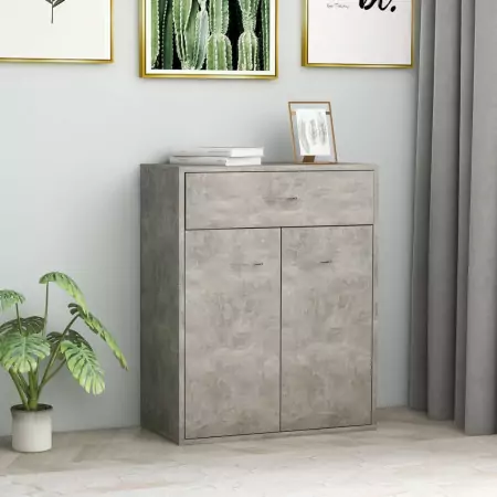 Credenza Grigio Cemento 60x30x75 cm in Truciolato