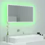 Specchio da Bagno con LED Bianco Lucido 80x8,5x37 cm Truciolato