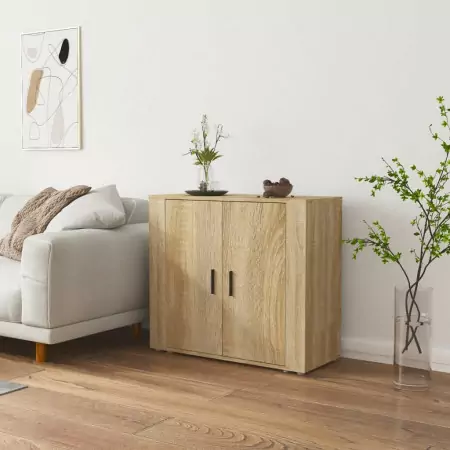 Credenza Rovere Sonoma 80x33x70 cm in Legno Multistrato