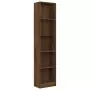 Libreria 5 Ripiani Rovere Marrone 40x24x175cm Legno Multistrato