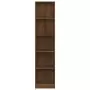 Libreria 5 Ripiani Rovere Marrone 40x24x175cm Legno Multistrato