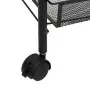 Carrello da Cucina con 4 Ripiani Nero 46x26x64 cm in Ferro