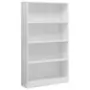 Libreria a 4 Ripiani Bianco Lucido 80x24x142 cm in Truciolato