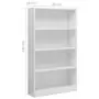 Libreria a 4 Ripiani Bianco Lucido 80x24x142 cm in Truciolato