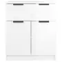 Credenza Bianco Lucido 60x30x70 cm in Legno Multistrato