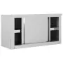 Armadio da Cucina con Ante Scorrevoli 90x40x50cm Acciaio Inox