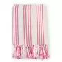 Copriletto in Cotone a Strisce 220x250 cm Rosa e Bianco