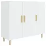 Credenza 90x34x80 cm in Legno Multistrato Bianco Lucido