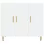 Credenza 90x34x80 cm in Legno Multistrato Bianco Lucido