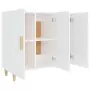 Credenza 90x34x80 cm in Legno Multistrato Bianco Lucido