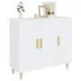 Credenza 90x34x80 cm in Legno Multistrato Bianco Lucido