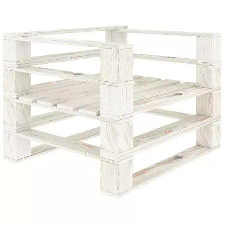 Poltrona da Giardino in Pallet in Legno Bianca