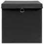 Contenitori con Coperchio 4 pz 28x28x28 cm Nero