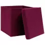 Contenitori con Coperchio 4 pz 28x28x28 cm Rosso Scuro