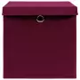 Contenitori con Coperchio 4 pz 28x28x28 cm Rosso Scuro