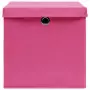 Contenitori con Coperchio 4 pz 28x28x28 cm Rosa