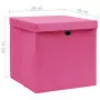 Contenitori con Coperchio 4 pz 28x28x28 cm Rosa