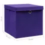 Contenitori con Coperchio 10 pz 28x28x28 cm Viola