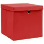 Contenitori con Coperchio 10 pz 28x28x28 cm Rosso