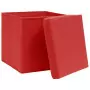 Contenitori con Coperchio 10 pz 28x28x28 cm Rosso