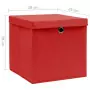 Contenitori con Coperchio 10 pz 28x28x28 cm Rosso