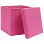 Contenitori con Coperchio 10 pz 28x28x28 cm Rosa