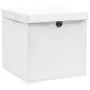 Contenitori con Coperchio 4 pz 28x28x28 cm Bianco