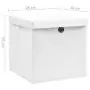 Contenitori con Coperchio 10 pz 28x28x28 cm Bianco