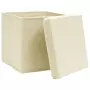 Contenitori con Coperchio 4 pz 28x28x28 cm Crema