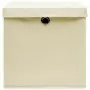 Contenitori con Coperchio 4 pz 28x28x28 cm Crema