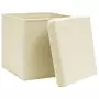 Contenitori con Coperchio 10 pz 28x28x28 cm Crema