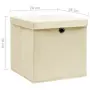 Contenitori con Coperchio 10 pz 28x28x28 cm Crema