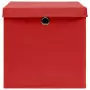 Contenitori con Coperchio 4 pz 28x28x28 cm Rosso