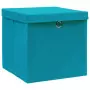 Contenitori con Coperchio 4 pz 28x28x28 cm Blu Baby