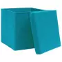 Contenitori con Coperchio 4 pz 28x28x28 cm Blu Baby