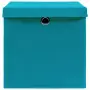 Contenitori con Coperchio 4 pz 28x28x28 cm Blu Baby