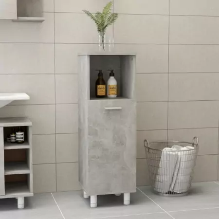 Armadio da Bagno Grigio Cemento 30x30x95 cm in Truciolato