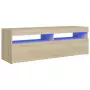 Mobile Porta TV con Luci LED Rovere Sonoma 120x35x40 cm