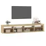 Mobile Porta TV con Luci LED Rovere Sonoma 240x35x40 cm