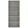 Libreria a 5 Ripiani Grigio Cemento 80x30x189 cm in Truciolato