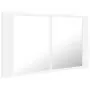 Armadietto a Specchio con Luci LED Bianco 80x12x45 cm