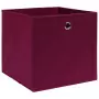 Scatole 4 pz Rosso Scuro 32x32x32 cm in Tessuto