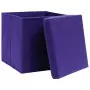 Scatole con Coperchi 10 pz Viola 32x32x32 cm in Tessuto