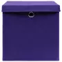 Scatole con Coperchi 10 pz Viola 32x32x32 cm in Tessuto